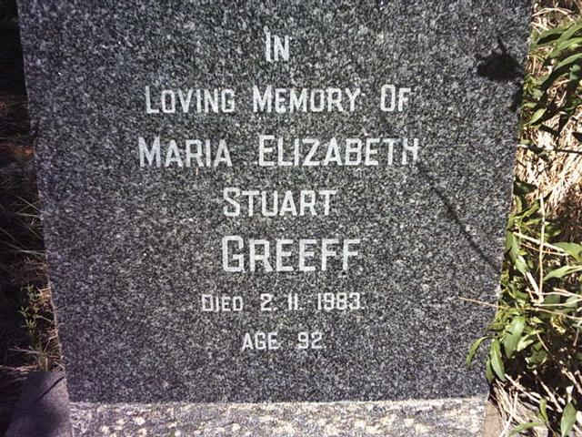 GREEFF Maria Elizabeth nee STUART -1983
