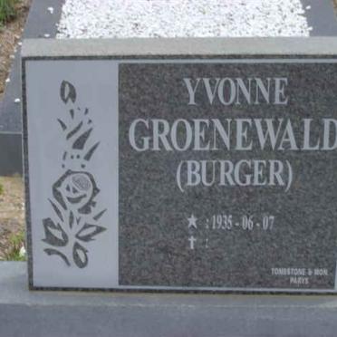 GROENEWALD Yvonne nee BURGER 1935-