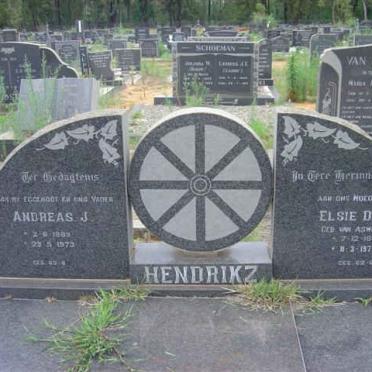 HENDRIKZ Andreas J. 1889-1973 &amp; Elsie D.S. VAN ASWEGEN 1891-1973