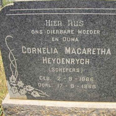 HEYDENRYCH Cornelia Magaretha nee SCHEPERS 1866-1965