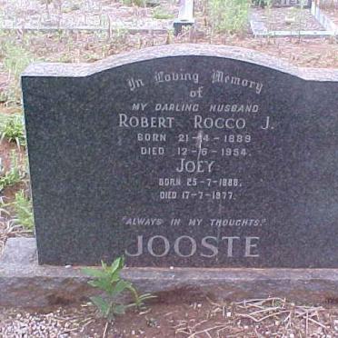JOOSTE Robert Rocco J. 1889-1954 &amp; Joey 1888-1977