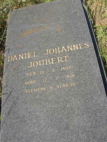 JOUBERT Daniel Johannes 1892-1978