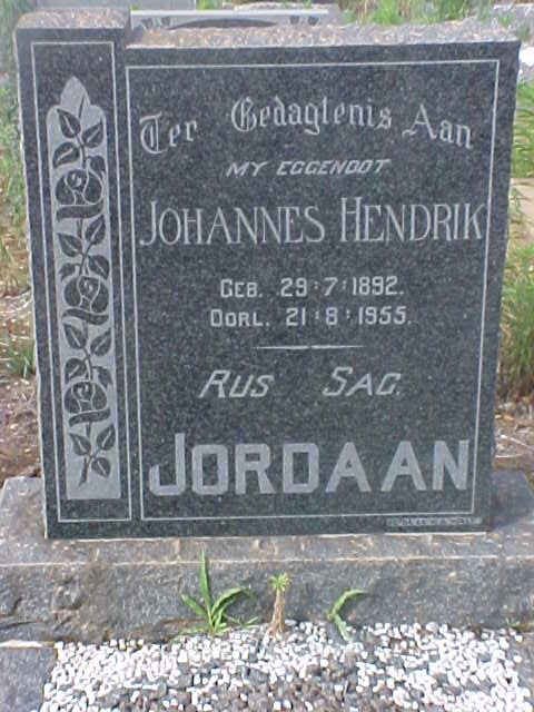 JORDAAN Johannes Hendrik 1892-1955