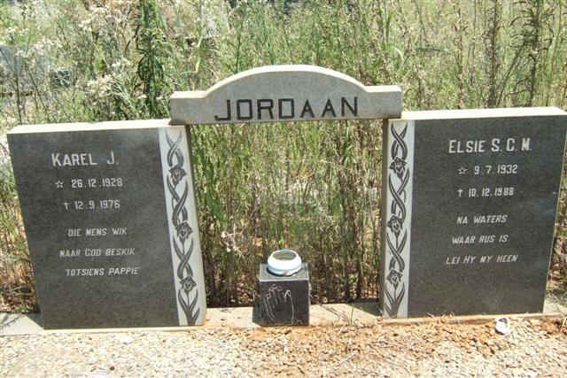 JORDAAN Karel J. 1928-1976 &amp; Elsie S.C.M. 1932-19?8