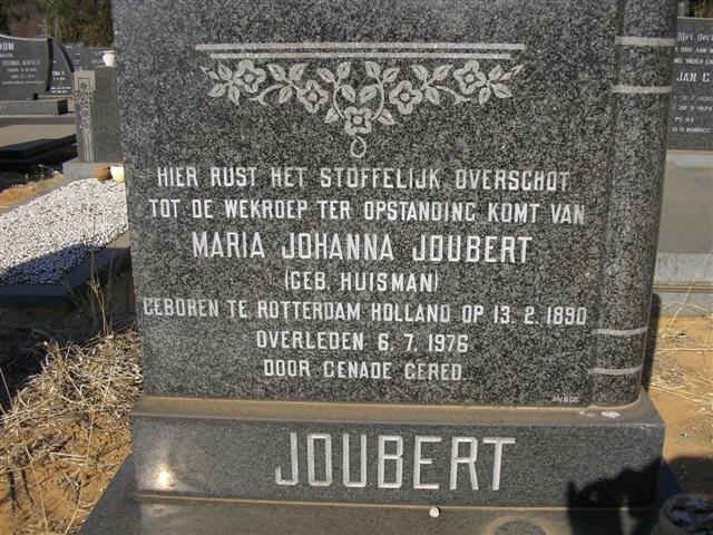 JOUBERT Maria Joubert nee HUISMAN 1890-1976
