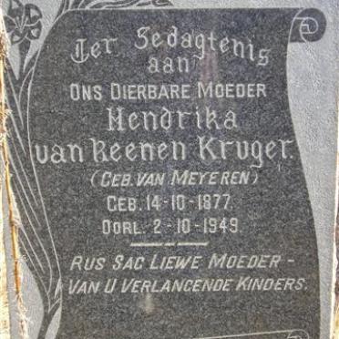 KRUGER Hendrika, van Reenen néé MEYEREN 1877-1949