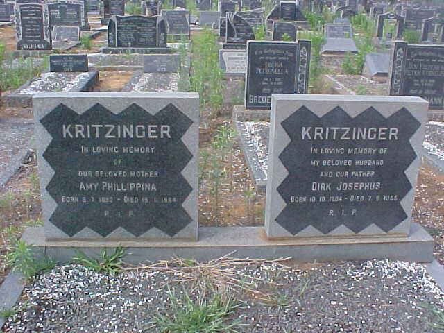 KRITZINGER Dirk Josephus 1904-19? &amp; Amy Phillippina