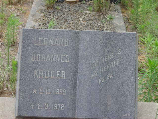KRUGER Leonard Johannes 1899-1972