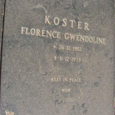 KOSTER  Florence Gwendoline 1922-1979
