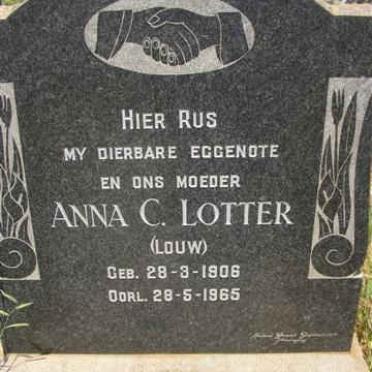 LOTTER  Anna C. nee LOUW 1906-1965