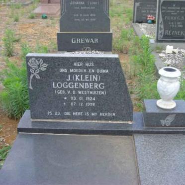 LOGGENBERG J. nee v.d. WESTHUIZEN 1924-1998