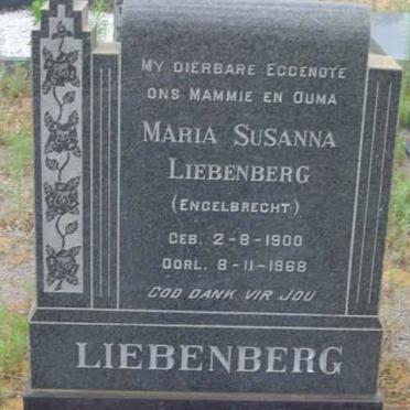 LIEBENBERG Maria Susanna nee ENGELBRECHT 1900-1968