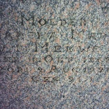MERWE Martha Maria, van der 1868-1928