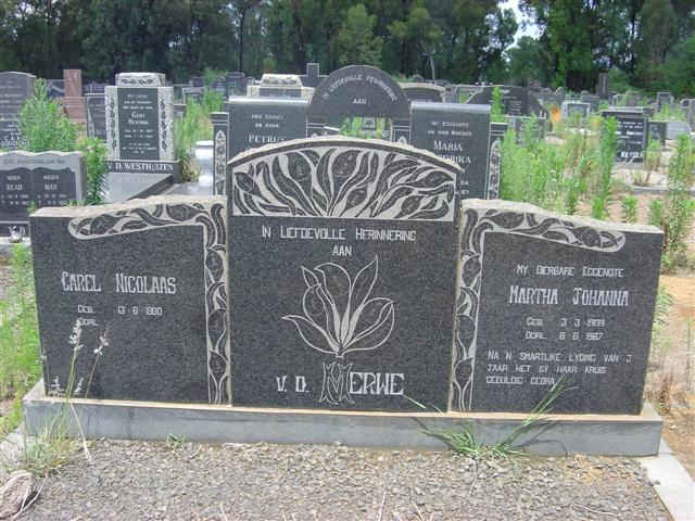 MERWE Martha Johanna, v.d. 1909-1967