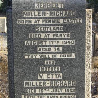 MILLER-RICHARD Herbert -1940 &amp; W. Etta -1952