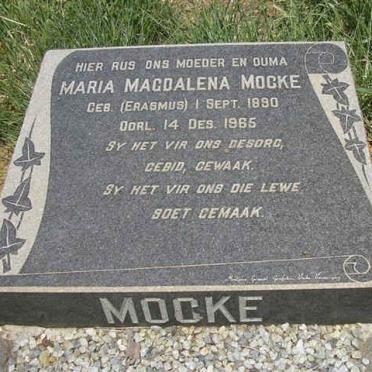 MOCKE Maria Magdalena nee ERASMUS 1890-1965