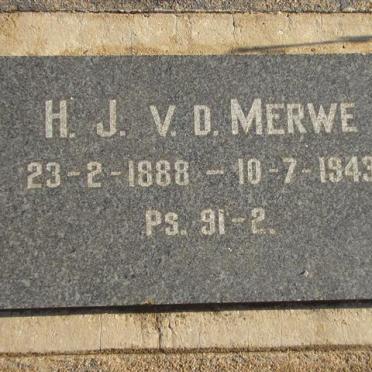 MERWE H.J., v.d. 1888-1943