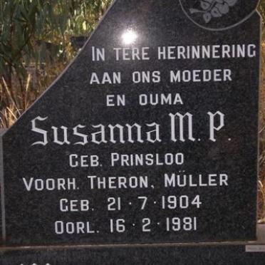 MARX Susanna M.P. voorheen THERON voorheen MÜLLER, néé PRINSLOO 1904-1981