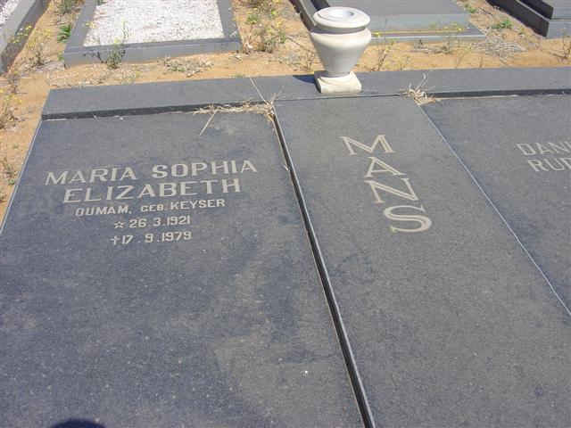 MANS Daniel Rudolf 1915-1980 &amp; Maria Sophia Elizabeth nee KYSER 1921-1979