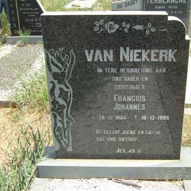 NIEKERK Francois Johannes, van 1904-1985