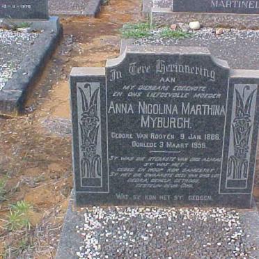 MYBURGH Anna Nicolina Marthina nee VAN ROOYEN 1886-1955