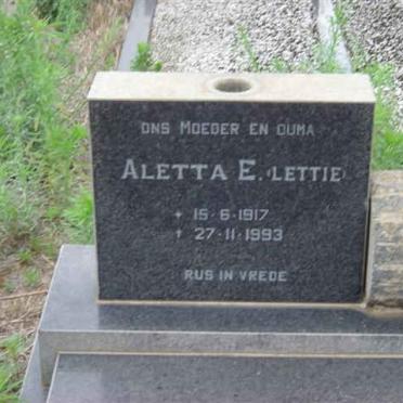 NIEKERK Aletta E., van 1917-1993