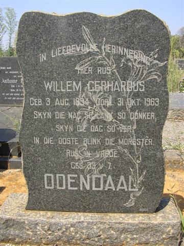 ODENDAAL Willem Gerhardus 1894-1963