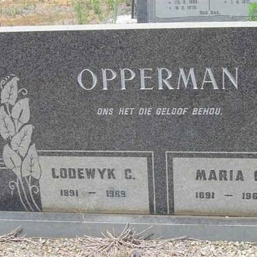 OPPERMAN Lodewyk C. 1891-1989 &amp; Maria G. 1891-1967
