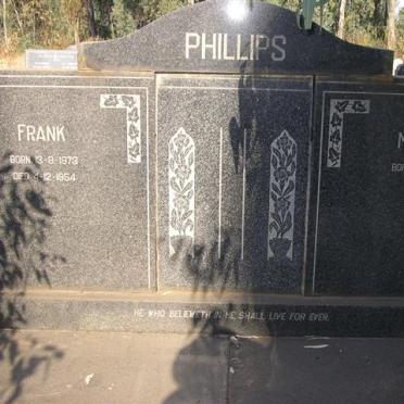 PHILLIPS Frank 1873-1954 &amp; Martha 1873-