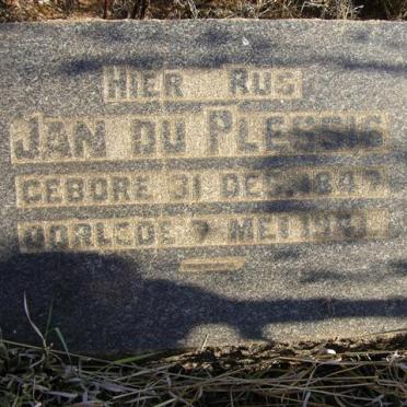 PLESSIS Jan, du 1847-1941