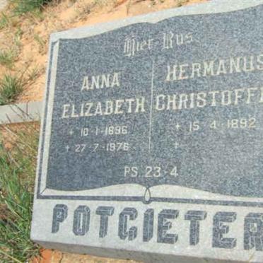 POTGIETER Hermanus Christoffel 1892 &amp; Anna Elizabeth 1896-1976