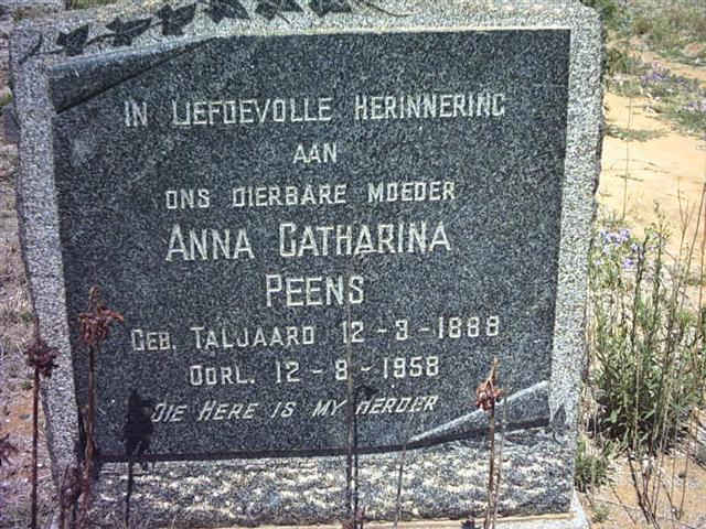 PEENS Anna Catharina nee TALJAARD 1888-1958