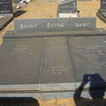 PEENS Jacobus Frederick Johannes 1922-1975 &amp; Susanna Maria  1920-