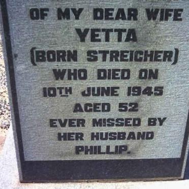 EHRLICH Yetta nee STREICHER -1945