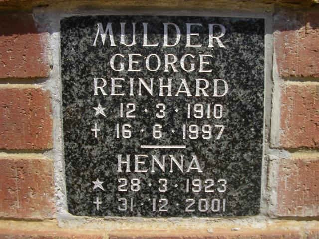 MULDER George Reinhard 1910-1997 &amp; Henna 1923-2001