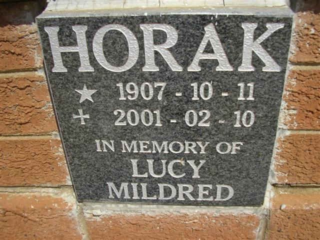 HORAK Lucy Mildred 1907-2001