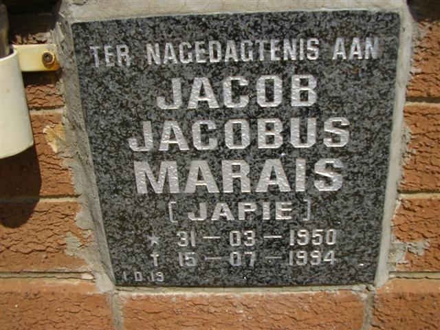 MARAIS Jacob Jacobus 1950-1998