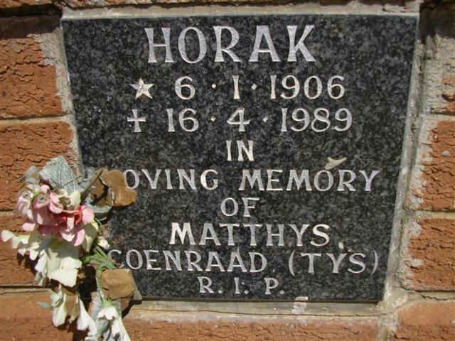 HORAK Matthys Coenraad 1906-1989