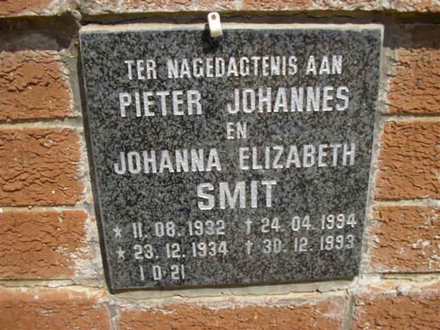 SMIT Pieter Johannes 1932-1994 &amp; Johanna Elizabeth 1934-1994