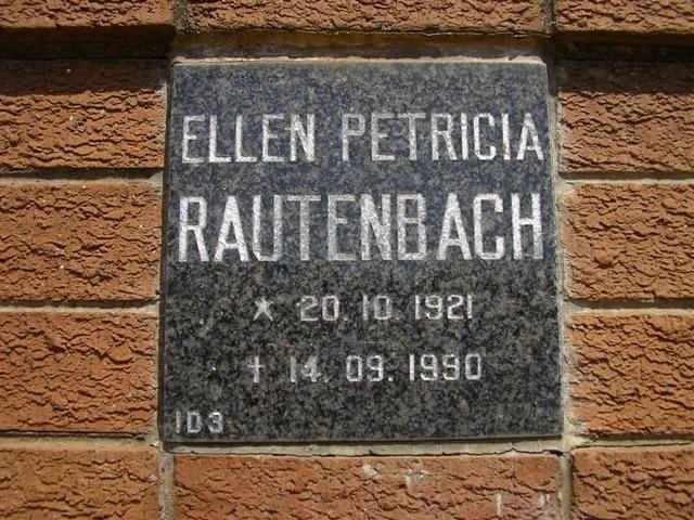 RAUTENBACH Ellen Petricia 1921-1990