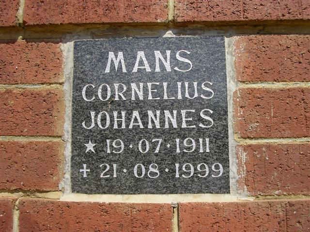 MANS Cornelius Johannes 1911-1999