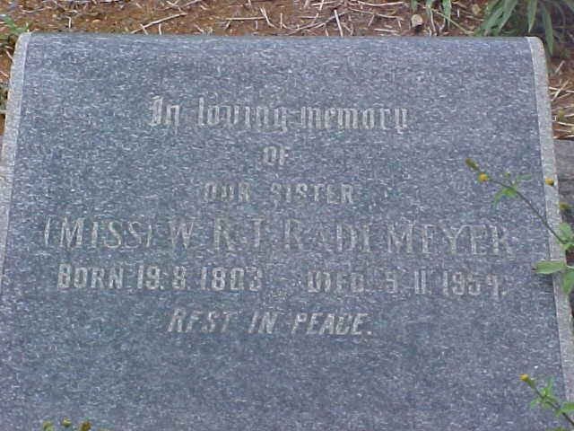 RADEMEYER W.R.?. 1803-195?