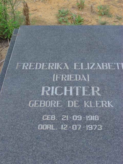RICHTER Frederika Elizabeth nee DE KLERK 1918-1973