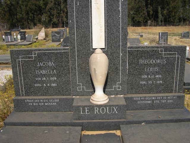 ROUX Theodorus Louis, le 1899-1975 &amp; Jacoba Isabella 1909-1981