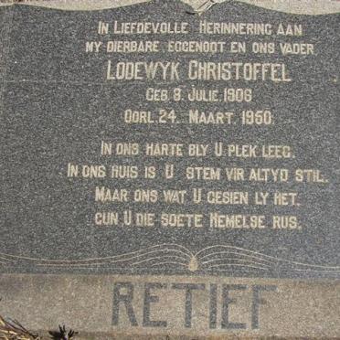 RETIEF Lodewyk Christoffel 1906-1950