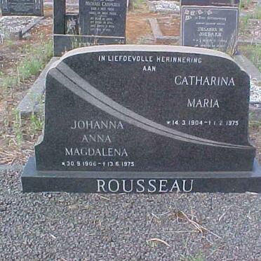 ROUSSEAU Catharina Maria 1904-1975 :: ROUSSEAU Johanna Anna Magdalena 1906-1975