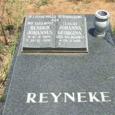 REYNEKE Hendrik Johannes 1908-1988 &amp; Johanna Georgina VAN DER MERWE 1915-