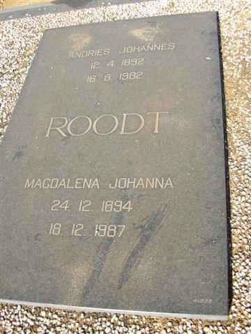 ROODT Andries Johannes 1892-1982 &amp; Magdalena Johanna 1894-1987