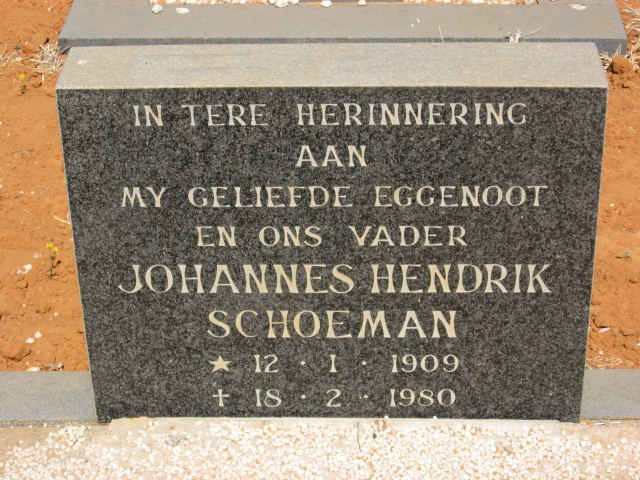SCHOEMAN Johannes Hendrik 1909-1980