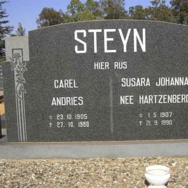 STEYN Carel Andries 1905-1980 &amp; Susara Johanna HARTZENBERG 1907-1990G